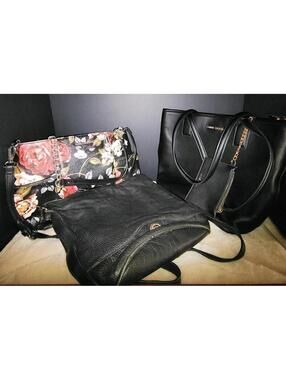 3 Women's Black Handbags MONET, ANNE KLEIN & DANA BUCHMAN Nice collection in USA